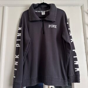 'Victoria's Secret PINK' Grey Quarter Zip Sweater